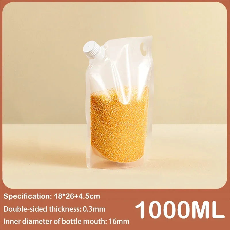 Food Storage Bags for Grains Cereals Kitchen Suction Nozzle Sealed Packaging Moisture Proof Reusable Fresh Keeping Organizer Bag
