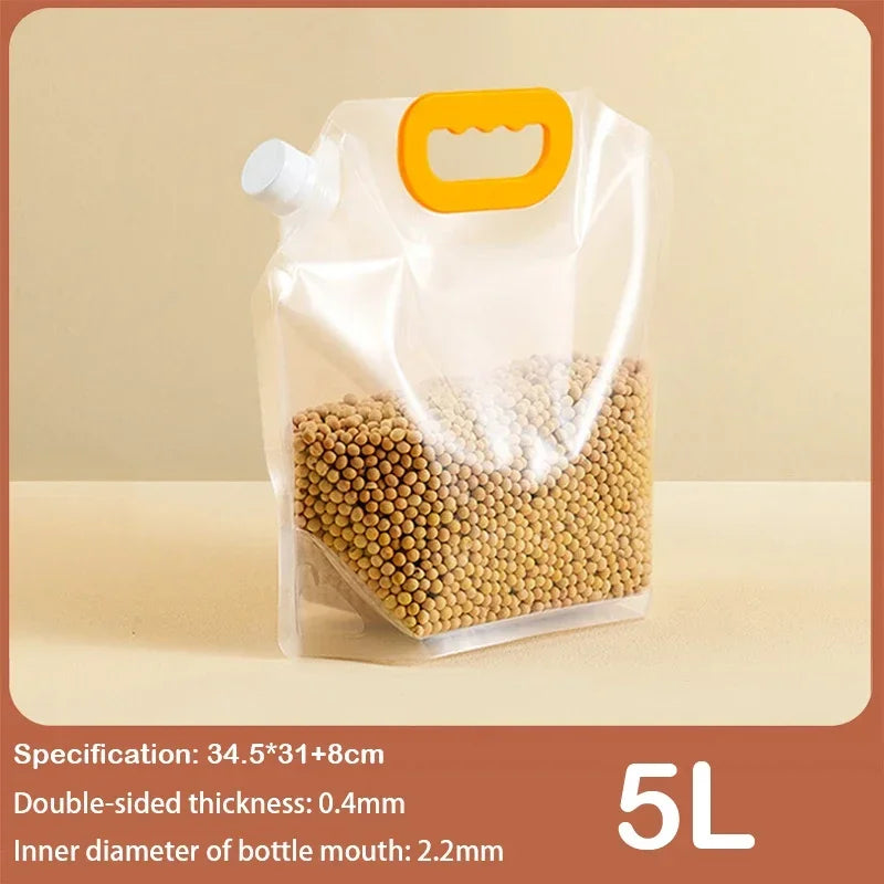 Food Storage Bags for Grains Cereals Kitchen Suction Nozzle Sealed Packaging Moisture Proof Reusable Fresh Keeping Organizer Bag