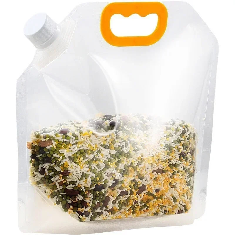 Food Storage Bags for Grains Cereals Kitchen Suction Nozzle Sealed Packaging Moisture Proof Reusable Fresh Keeping Organizer Bag