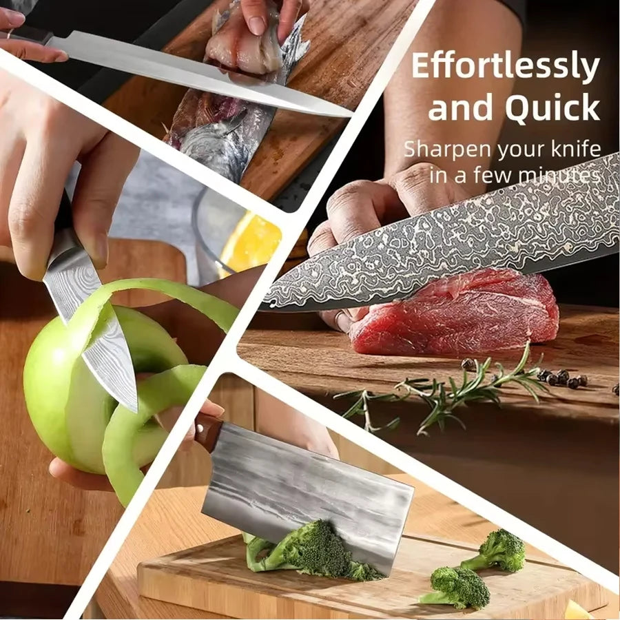 Dual Angle Knife Sharpener Diamond Ceramic Discs 15°20° Grinding Nonslip Magnetic Fast Sharpening Blades Kitchen Essential