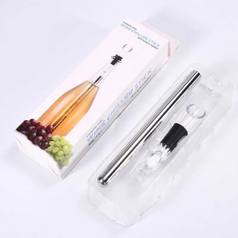 Ice Wine Chiller Rushed Ice Bucket Stainless Steel Barware Wine Pourer Bottle Stick Rapid Iceless Perfect Kitchen Bar Accessorie
