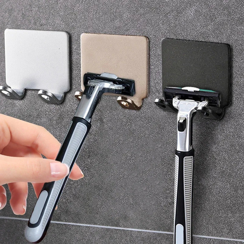 Bathroom Stainless Steel Razor Holder Storage Hook Wall Men Shaving Shaver Shelf Punch-Free Razor Rack Bathroom Accessories